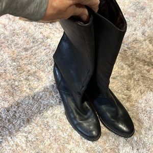 Women’s black leather boots